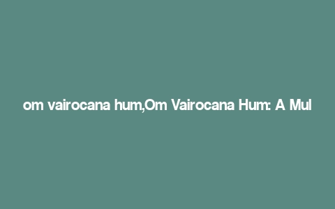 om vairocana hum,Om Vairocana Hum: A Multidimensional Exploration