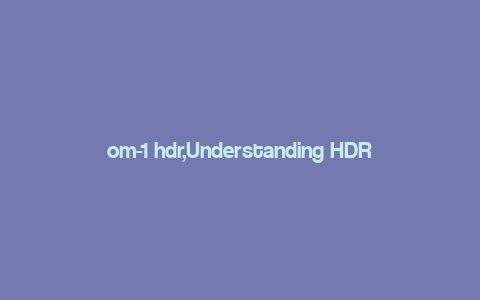 om-1 hdr,Understanding HDR