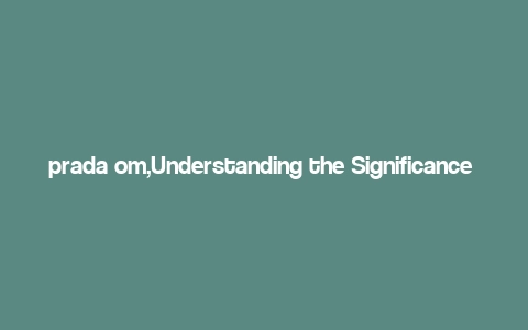 prada om,Understanding the Significance of Prada OM