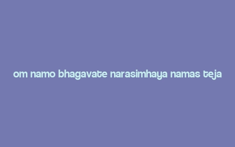 om namo bhagavate narasimhaya namas tejas,Historical Background