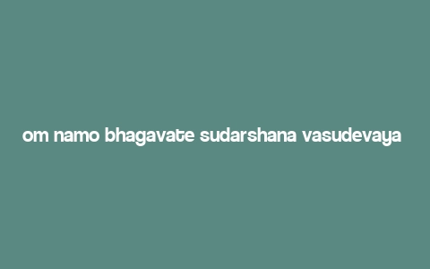 om namo bhagavate sudarshana vasudevaya mantra,Om Namo Bhagavate Sudarshana Vasudevaya: A Deep Dive into the Mantra of Supreme Protection