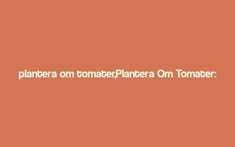 plantera om tomater,Plantera Om Tomater: A Comprehensive Guide